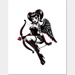 Gothic Cupid Pin-up Girl Posters and Art